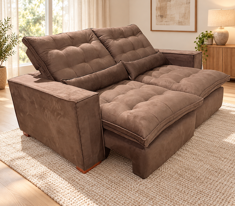 SOFA RECLINABLE DEYMAR DUBLIN 2 CUERPOS MARRON