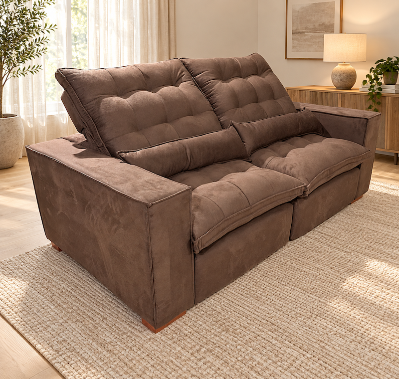 SOFA RECLINABLE DEYMAR DUBLIN 2 CUERPOS MARRON